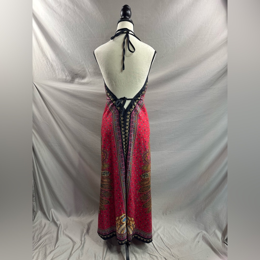 Boho Halter Neck Asymmetrical Hem Maxi Dress - Picture 8 of 8